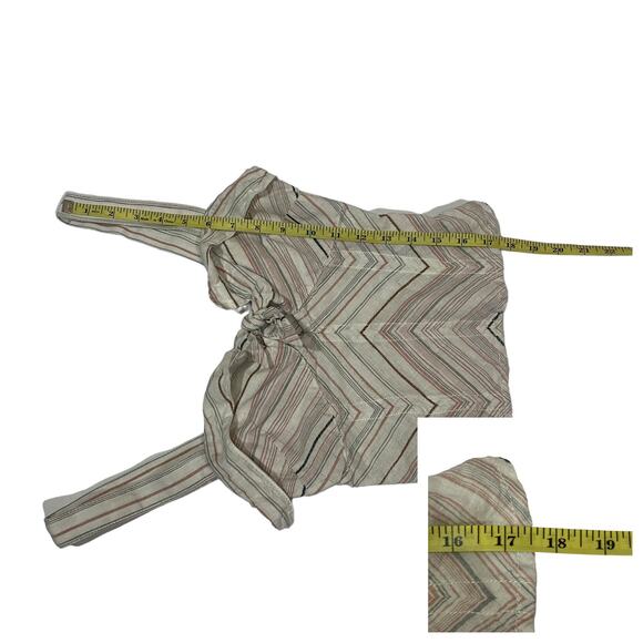 Free People Chevron Stripe Tie Front Tank - Ivory Multi - 0 - Picture 4 of 11